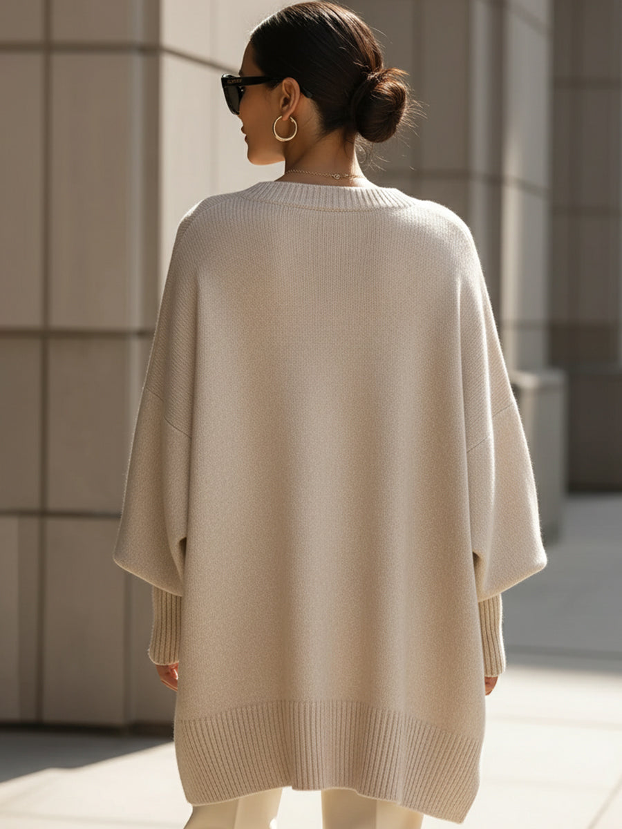 Bea - Pull Poncho Beige Chic
