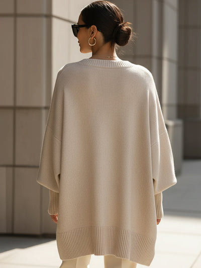 Bea - Pull Poncho Beige Chic