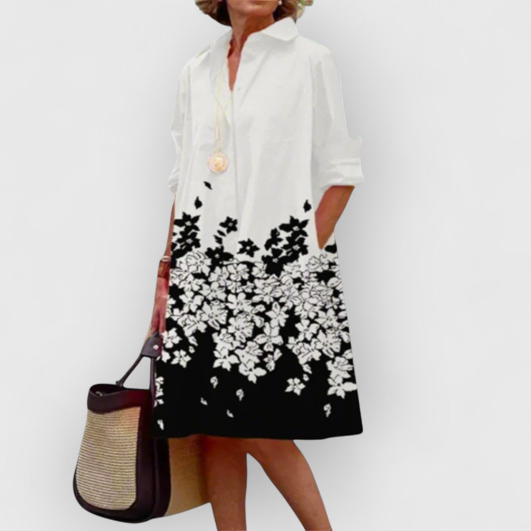 Kristel - Élégante Robe Midi à Pois