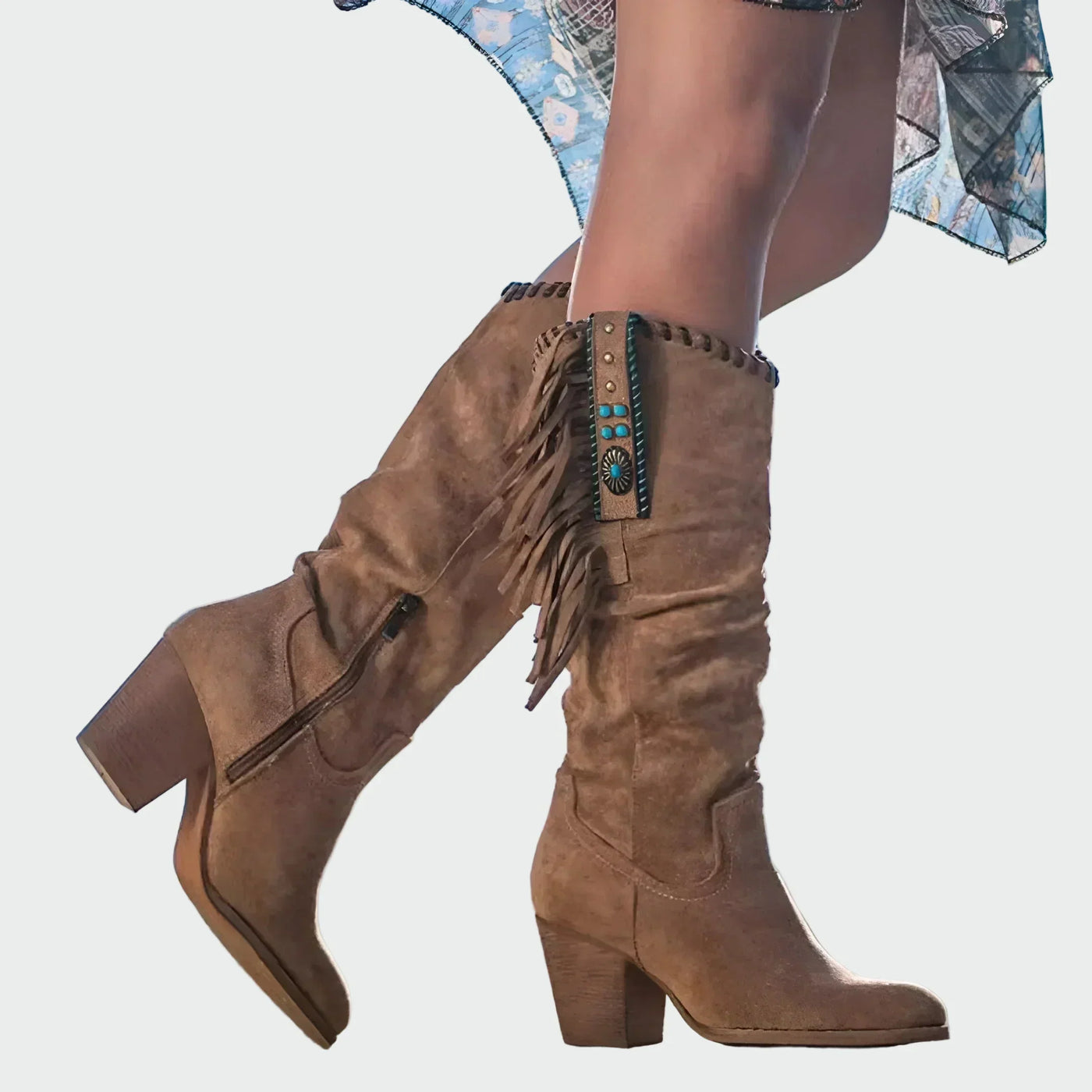 Luna - Bottines Boho-Western Avec Franges