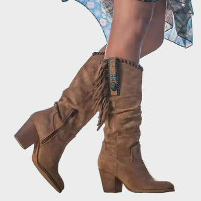 Luna - Bottines Boho-Western Avec Franges