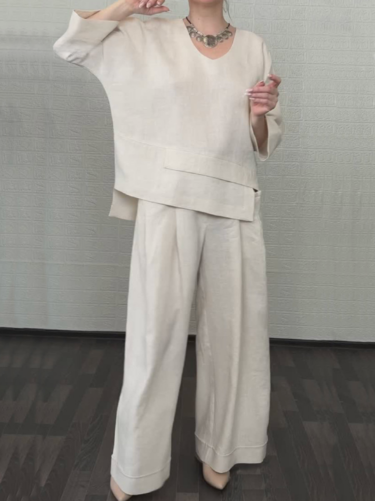 Renaya - Ensemble Décontracté en Coton-Lin