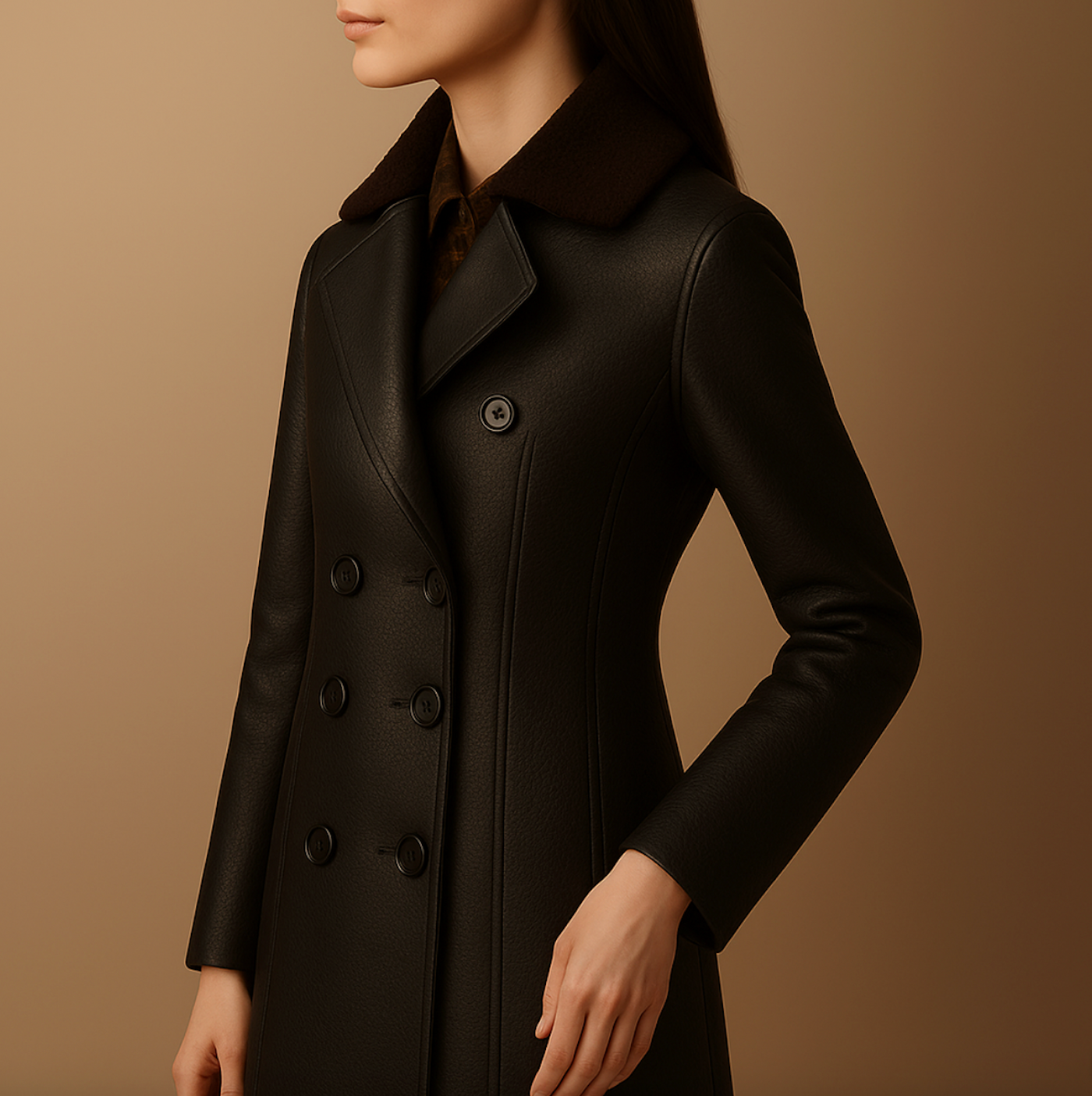 Maya - Manteau Cuir Élégant