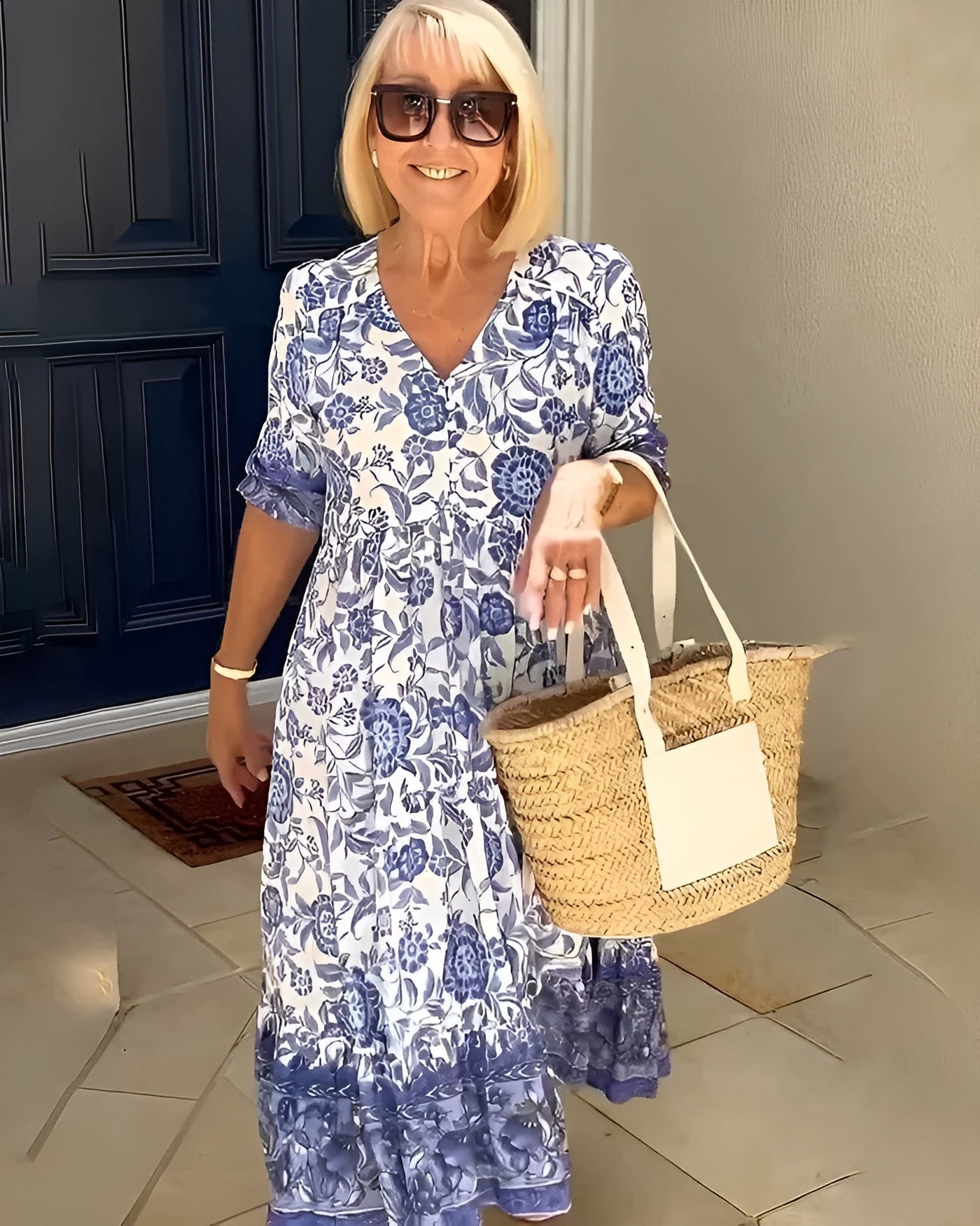 Evelyne - Élégante Robe Fleurie