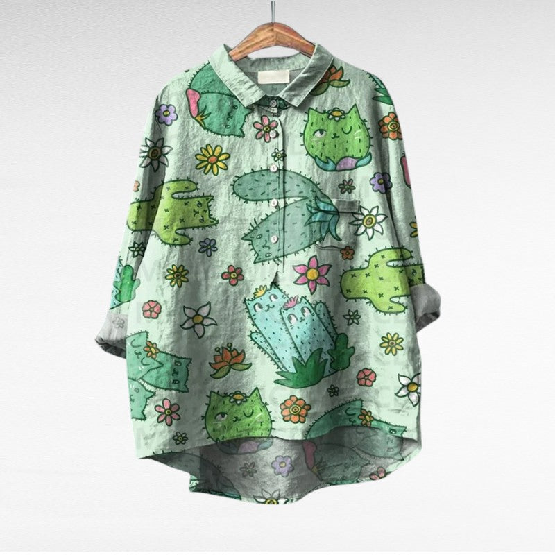 Laluna - Blouse Vintage Printanière