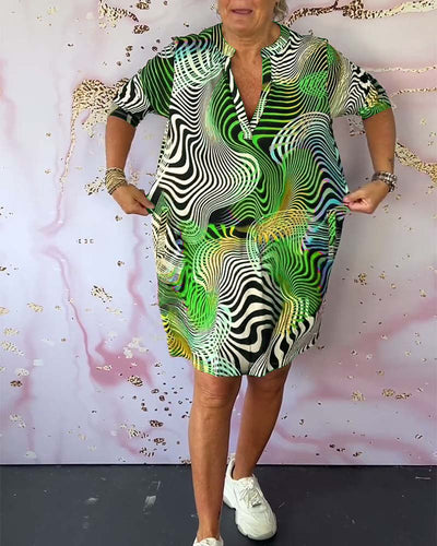 Ria - Élégante Robe V-Coloreé