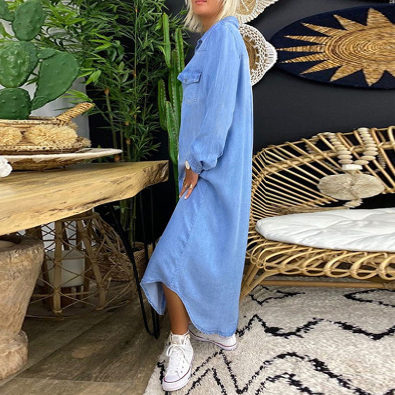 Yara - Élégante Robe Maxi en Denim