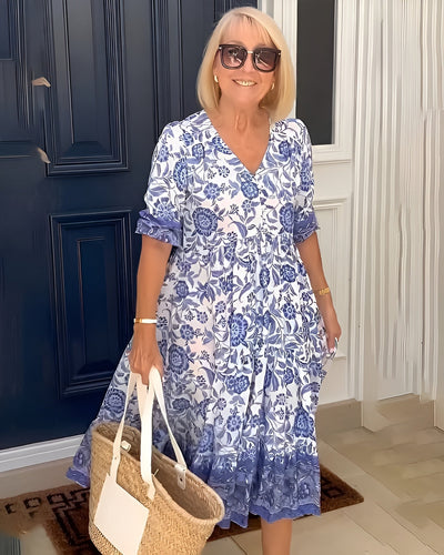 Evelyne - Élégante Robe Fleurie