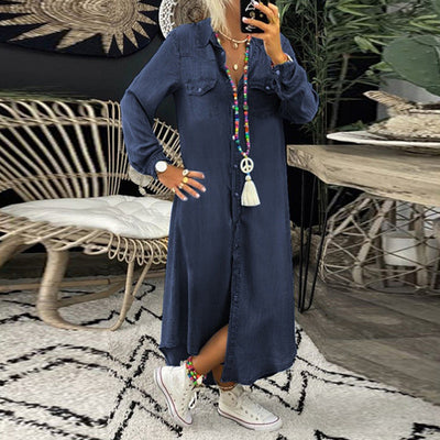 Yara - Élégante Robe Maxi en Denim