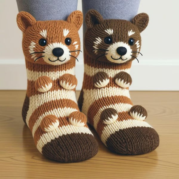 Chaussettes douces à motifs animaux