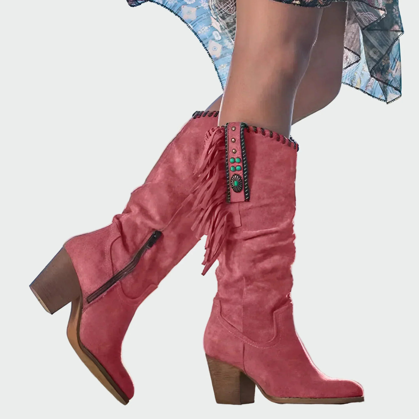 Luna - Bottines Boho-Western Avec Franges