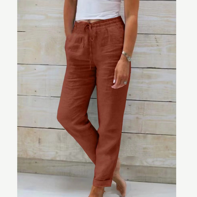 Eleonor -  Pantalon Stretch en Lin