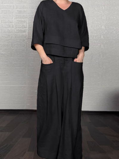 Renaya - Ensemble Décontracté en Coton-Lin