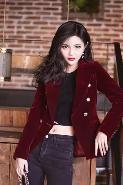 Nolia - Blazer Velours Élégant