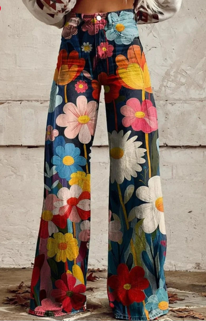 Azly - Pantalon floral décontracté et élégant