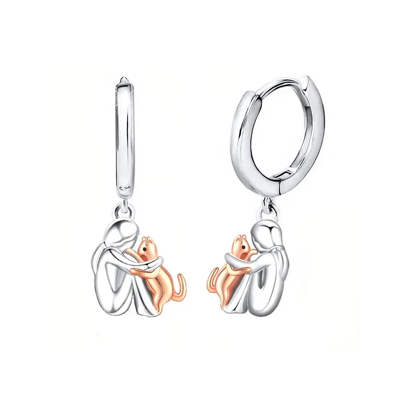 Alva - Boucles D'oreilles Amour Chat