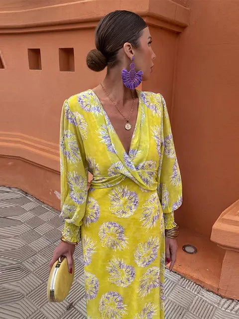 Ilona - Élégante Robe Midi Vintage