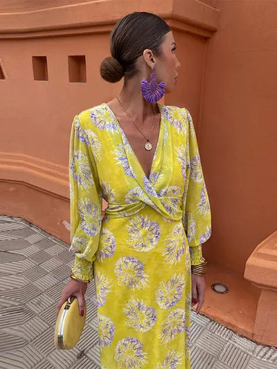 Ilona - Élégante Robe Midi Vintage