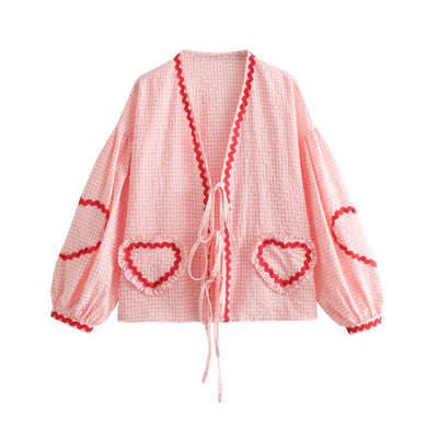 Lindsey - Cardigan Vichy Rétro Chic