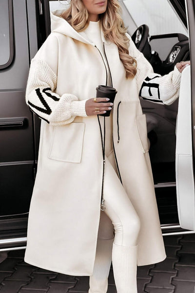 Amélie™ | Manteau Femme avec Manches Tricotées