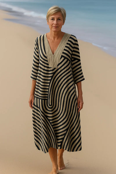 Sofie - Robe Maxi Élégante Monochrome