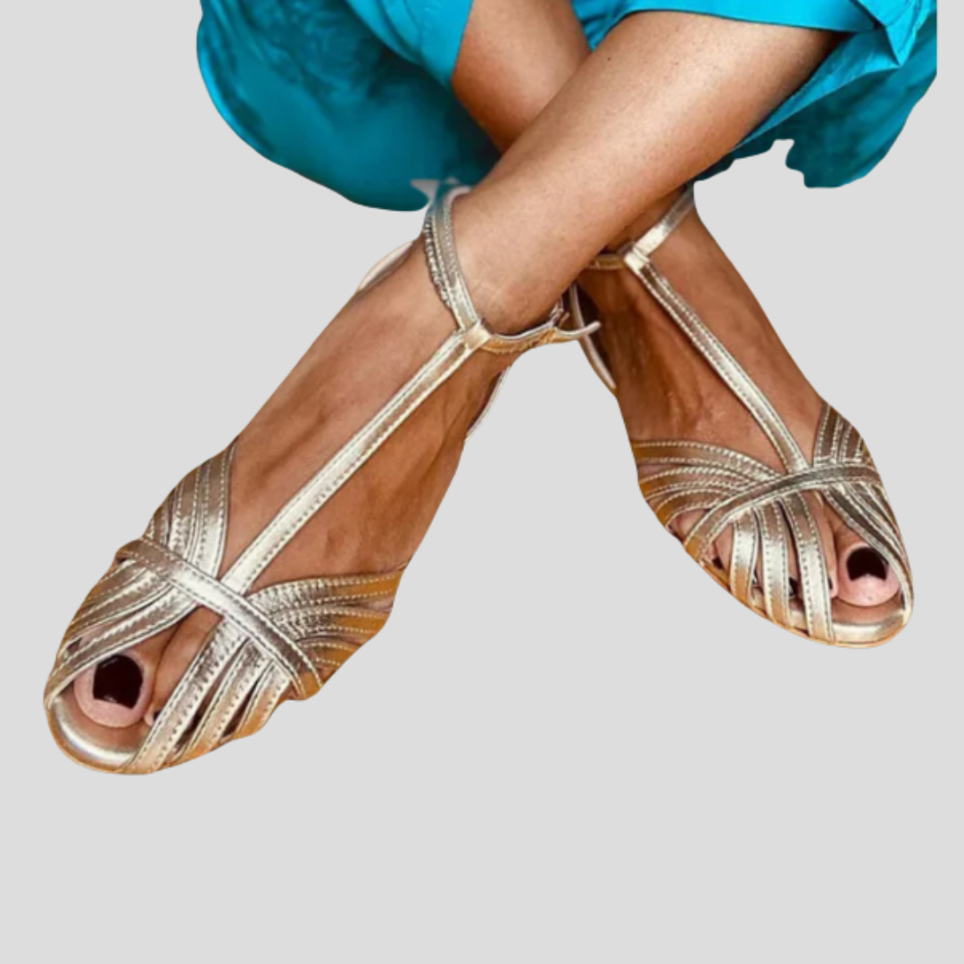 Pascale - Élégantes Sandales Dorées