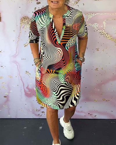 Ria - Élégante Robe V-Coloreé