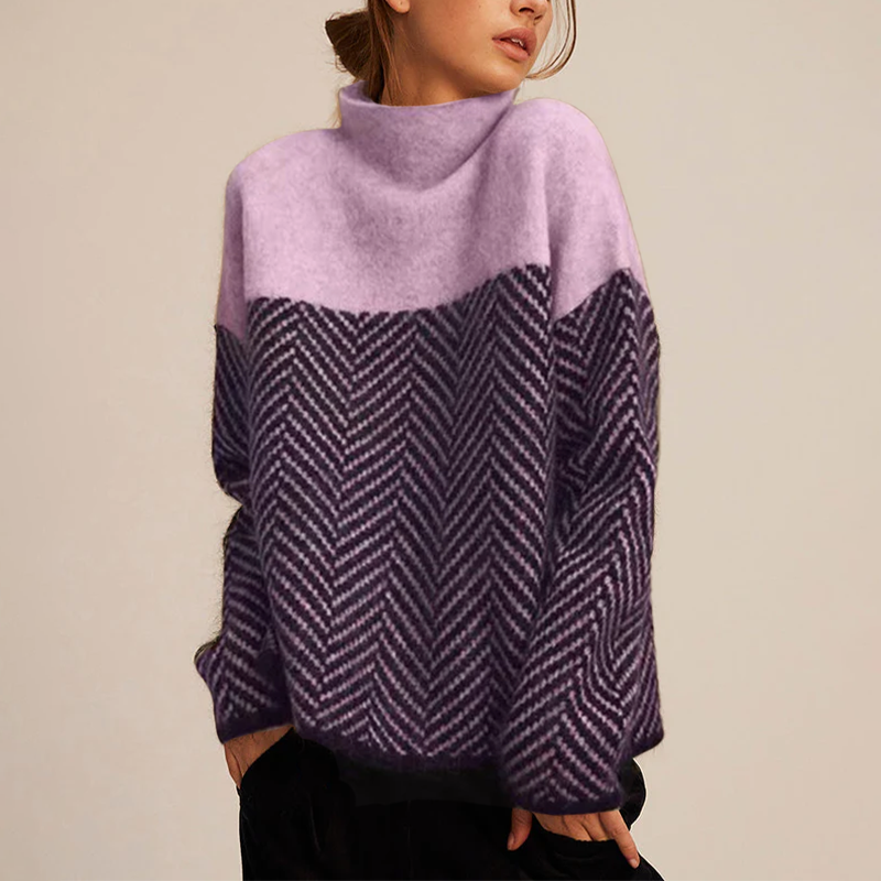 Isabelle - Pull Col Haut Tendance