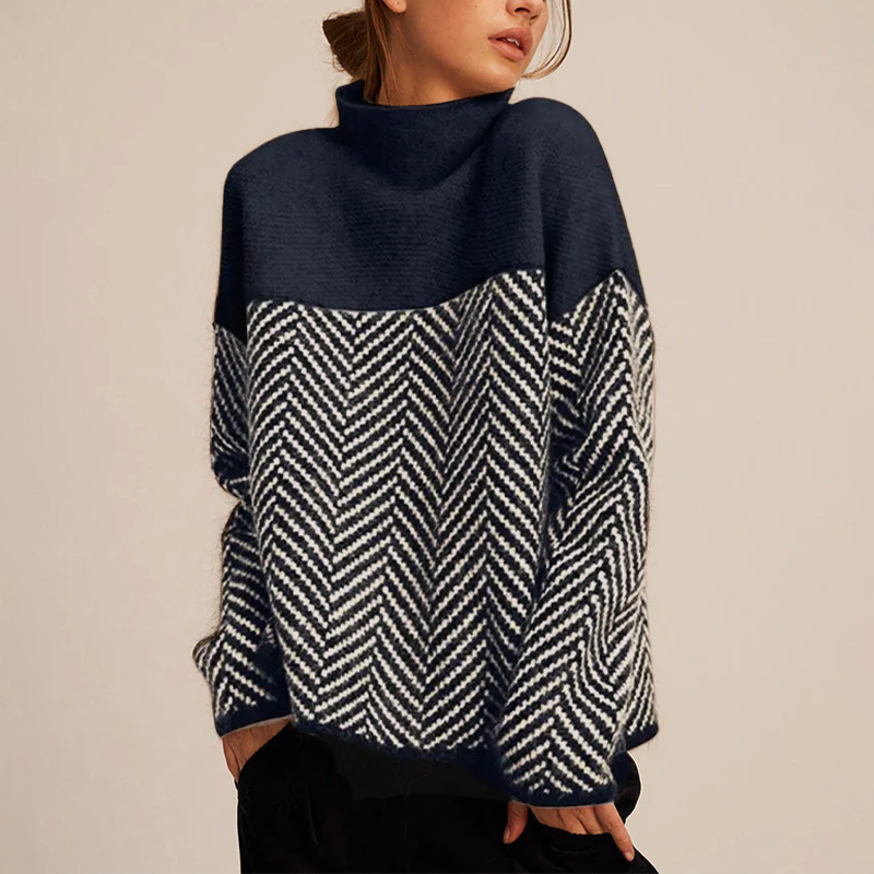 Isabelle - Pull Col Haut Tendance