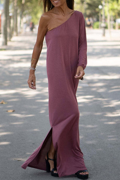 Ona - Robe Maxi Asymétrique Élégante