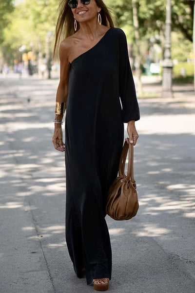 Ona - Robe Maxi Asymétrique Élégante