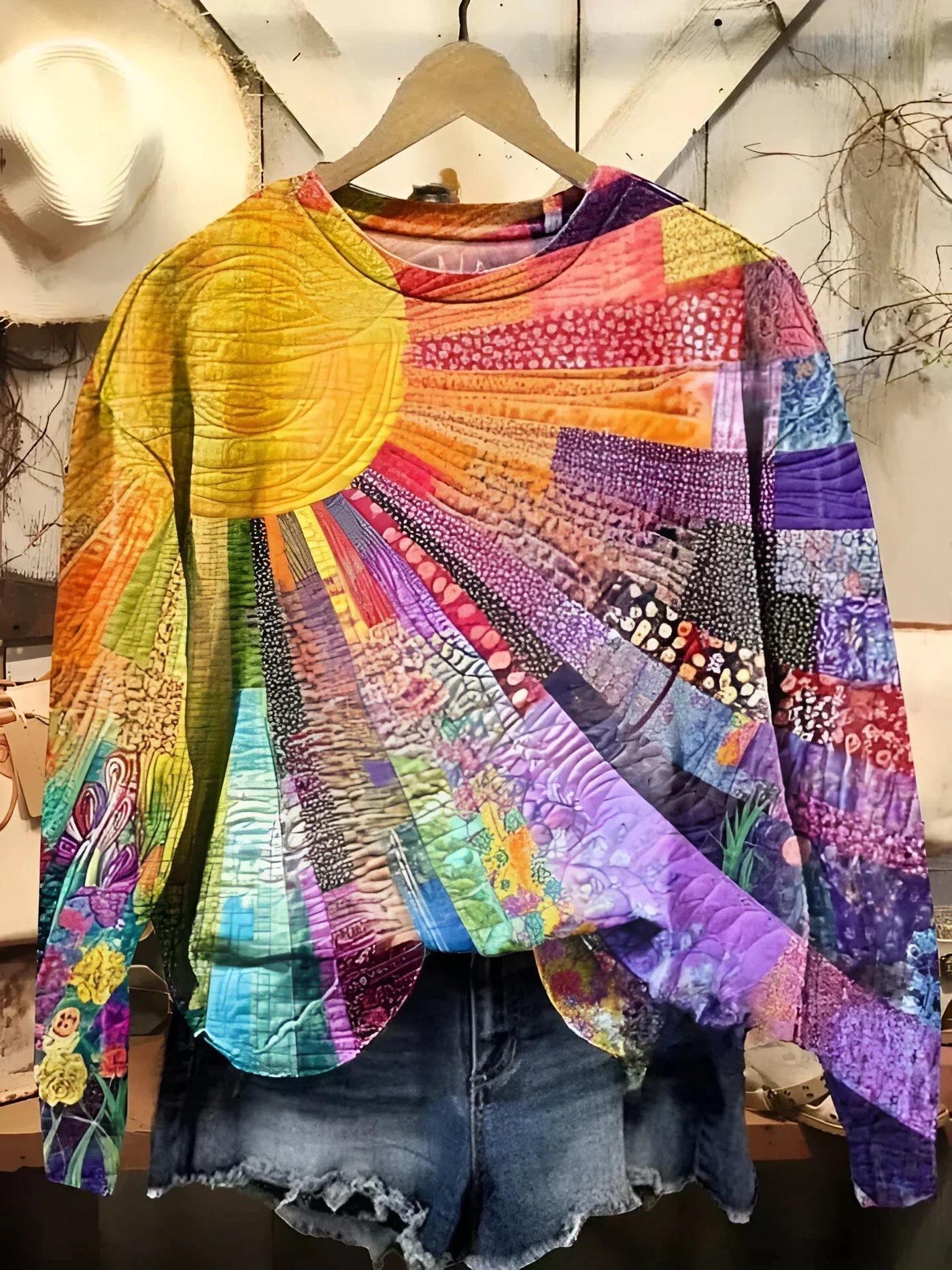 Soleil - Pull Patchwork Coloré