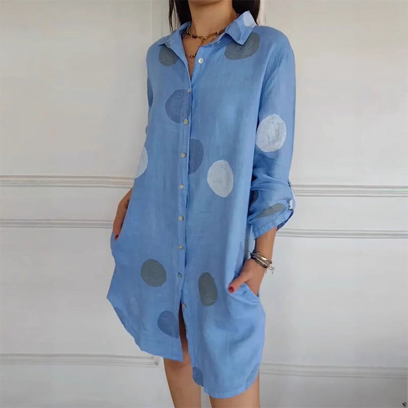 Melina - Élégante Robe Chemise Imprimée